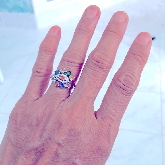 HP🔥Genuine Sapphires 14KGP Ring - Picture 6 of 6